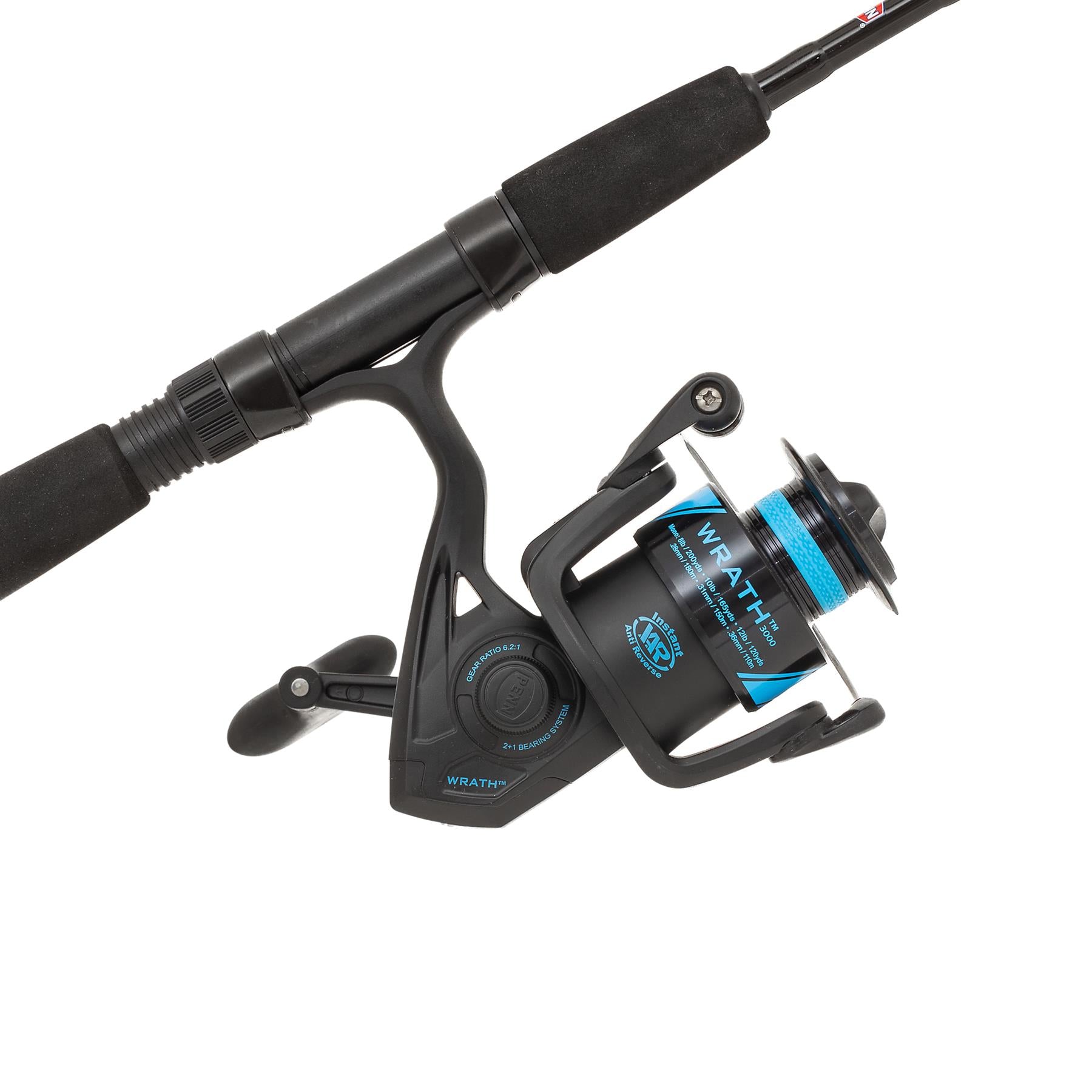 PENN Wrath II Labrax Spinning Combo, Fishing Rod and Reel Combo