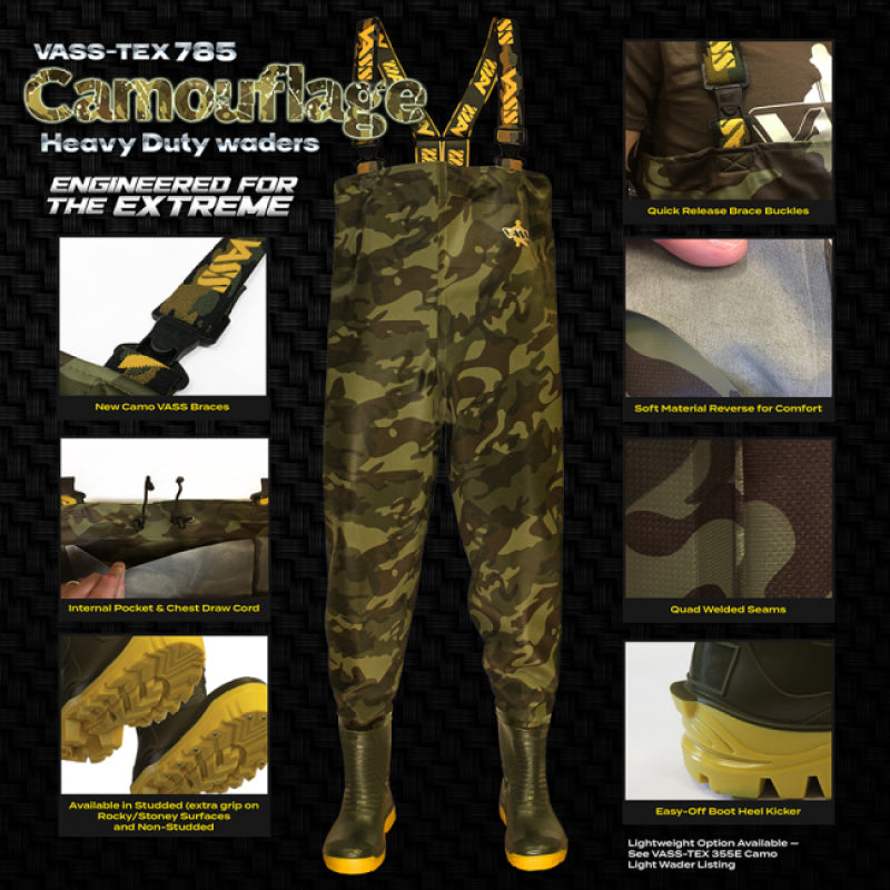 Vass-Tex 785 Heavy Duty Camouflage Chest Waders