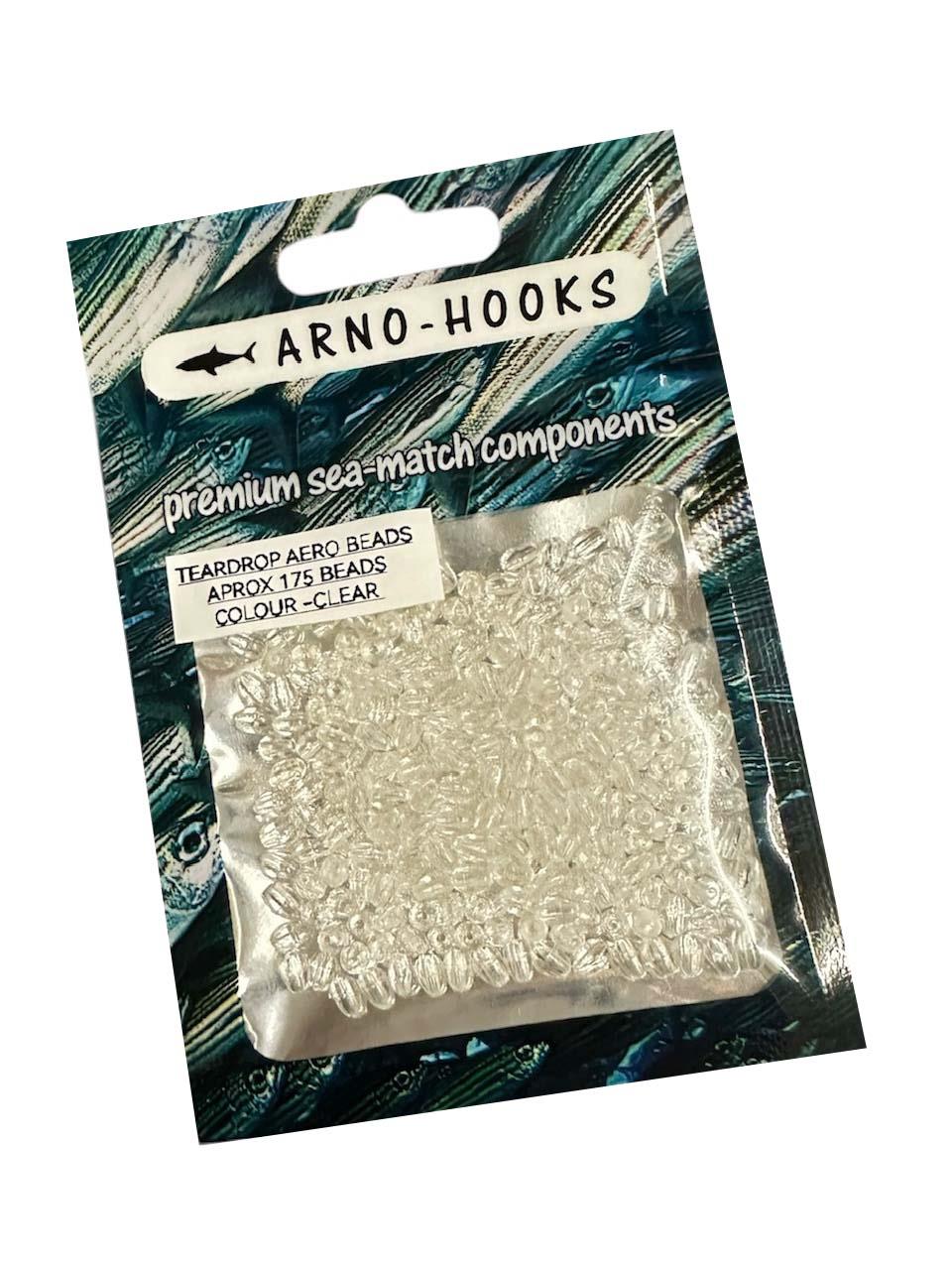 Arno-Hooks Teardrop Aero Beads Clear