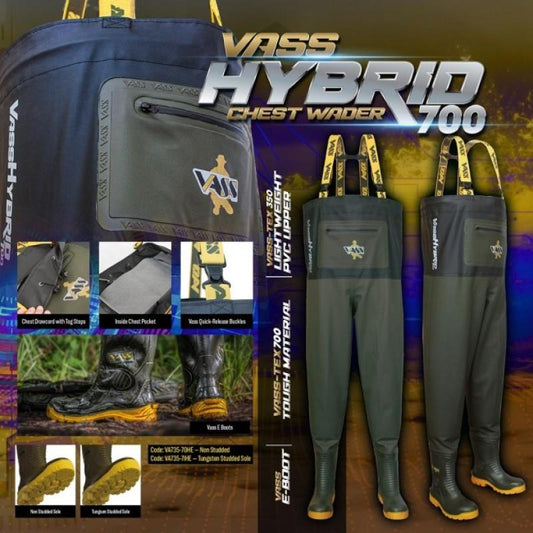 Vass Hybrid 700 Chest Wader Khaki & Black