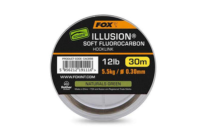 Fox Edges Illusion Soft Fluorocarbon Hooklink Naturals Green